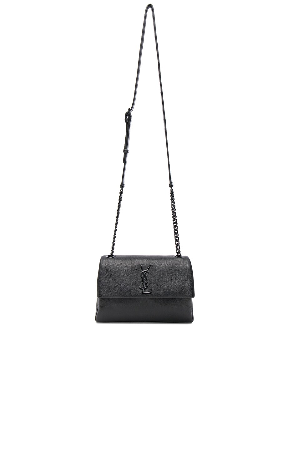 Image 1 of Saint Laurent Small Supple Monogramme West Hollywood Bag in Black & Black