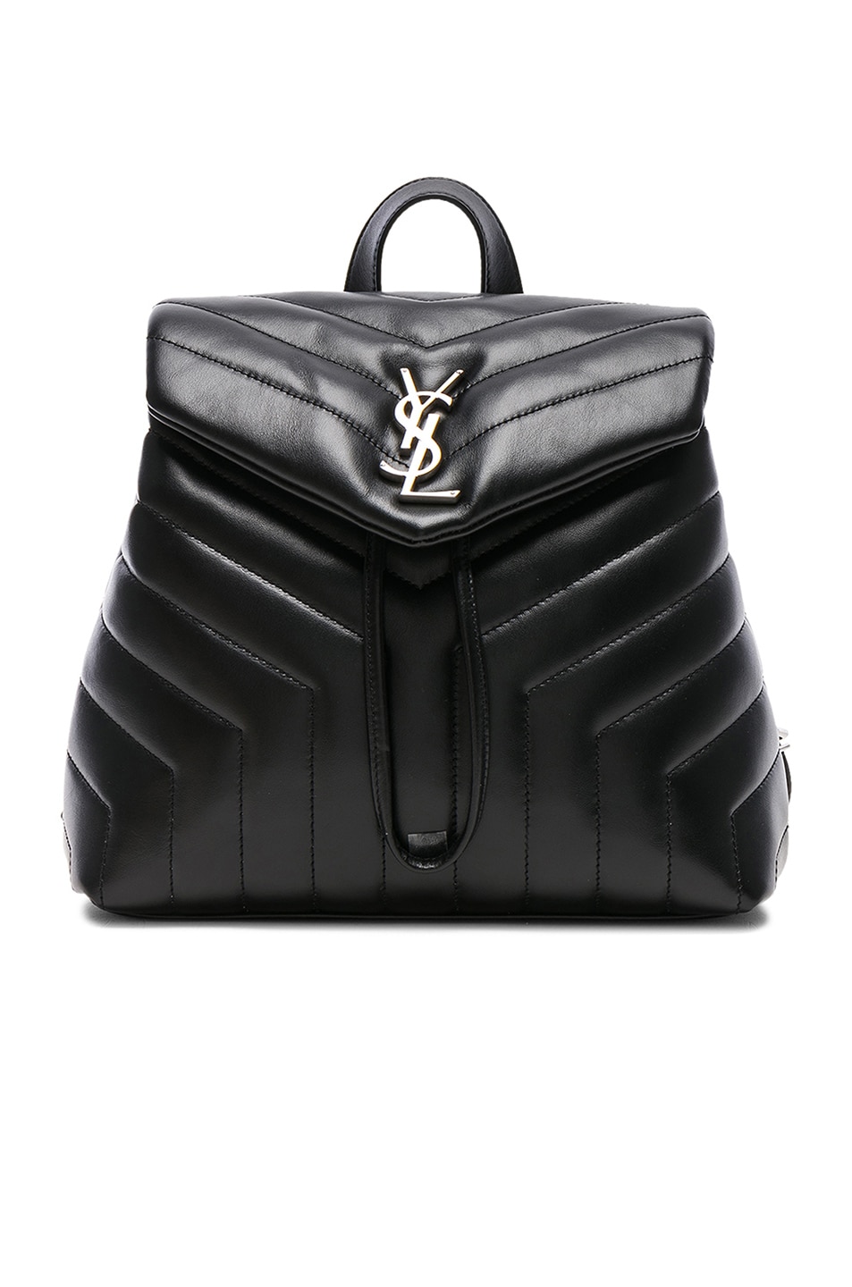 Image 1 of Saint Laurent Small Supple Monogramme Loulou Backpack in Black