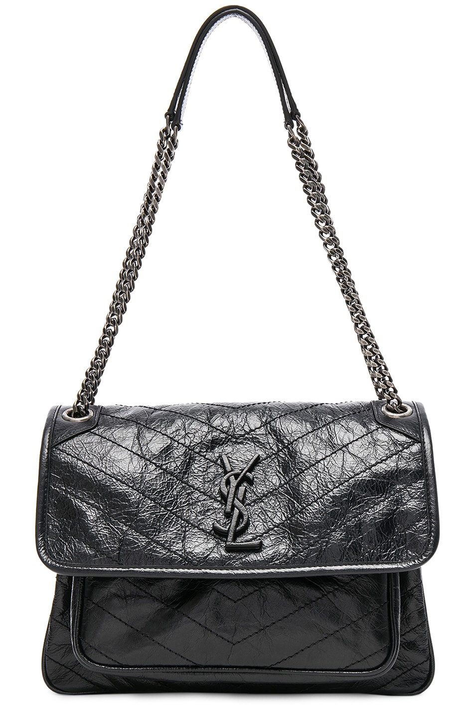 Saint Laurent Medium Niki Monogramme Chain Bag in Black | FWRD