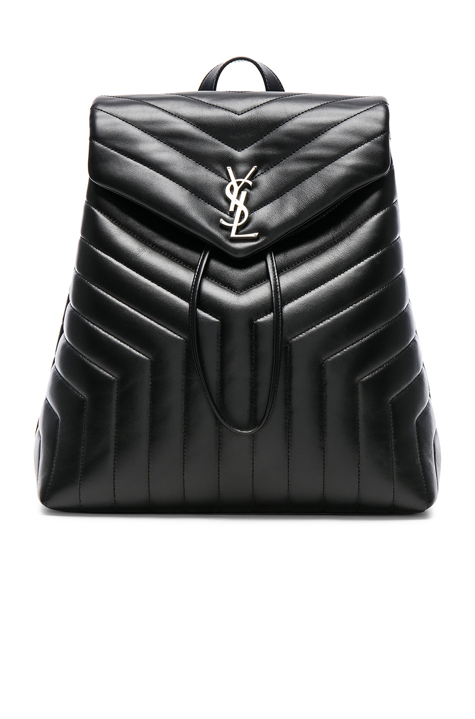 Image 1 of Saint Laurent Medium Supple Monogramme Loulou Backpack in Black