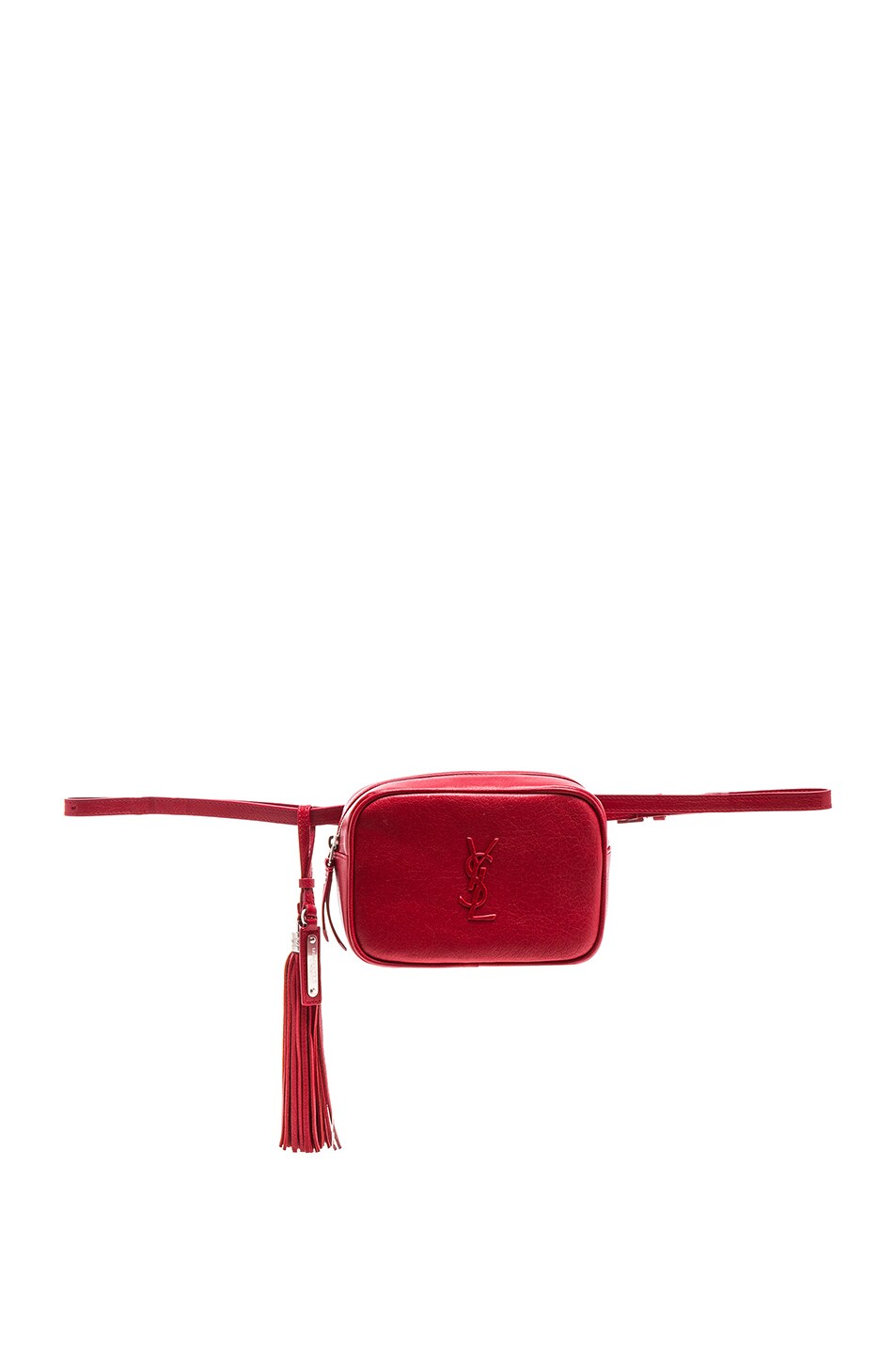 Image 1 of Saint Laurent Monogramme Lou Hip Belt with Pouch in Eros Red