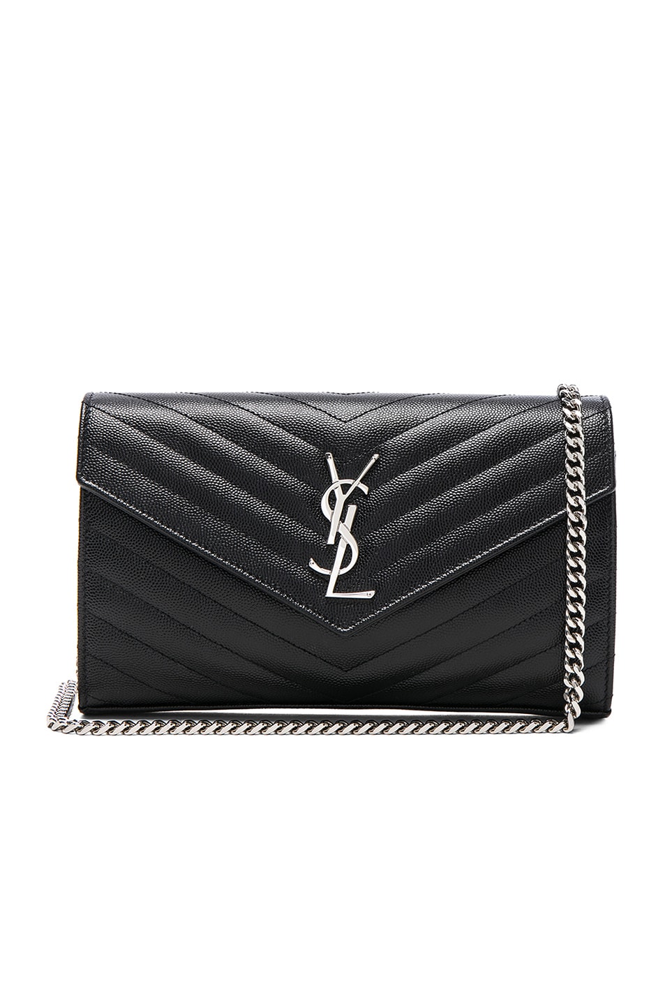 Image 1 of Saint Laurent Monogramme Chain Wallet Bag in Black