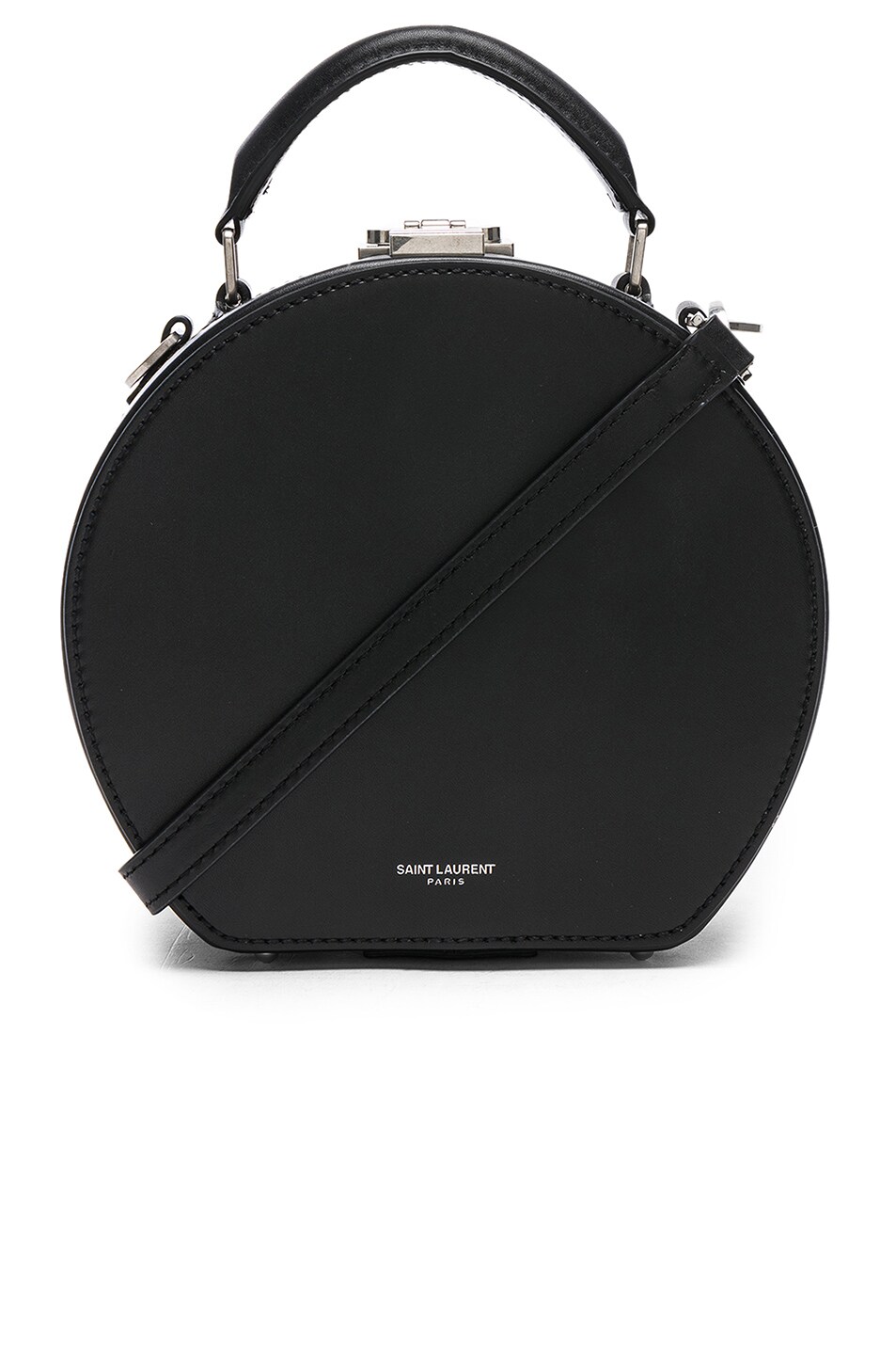 Image 1 of Saint Laurent Small Leather Mica Hat Case in Black