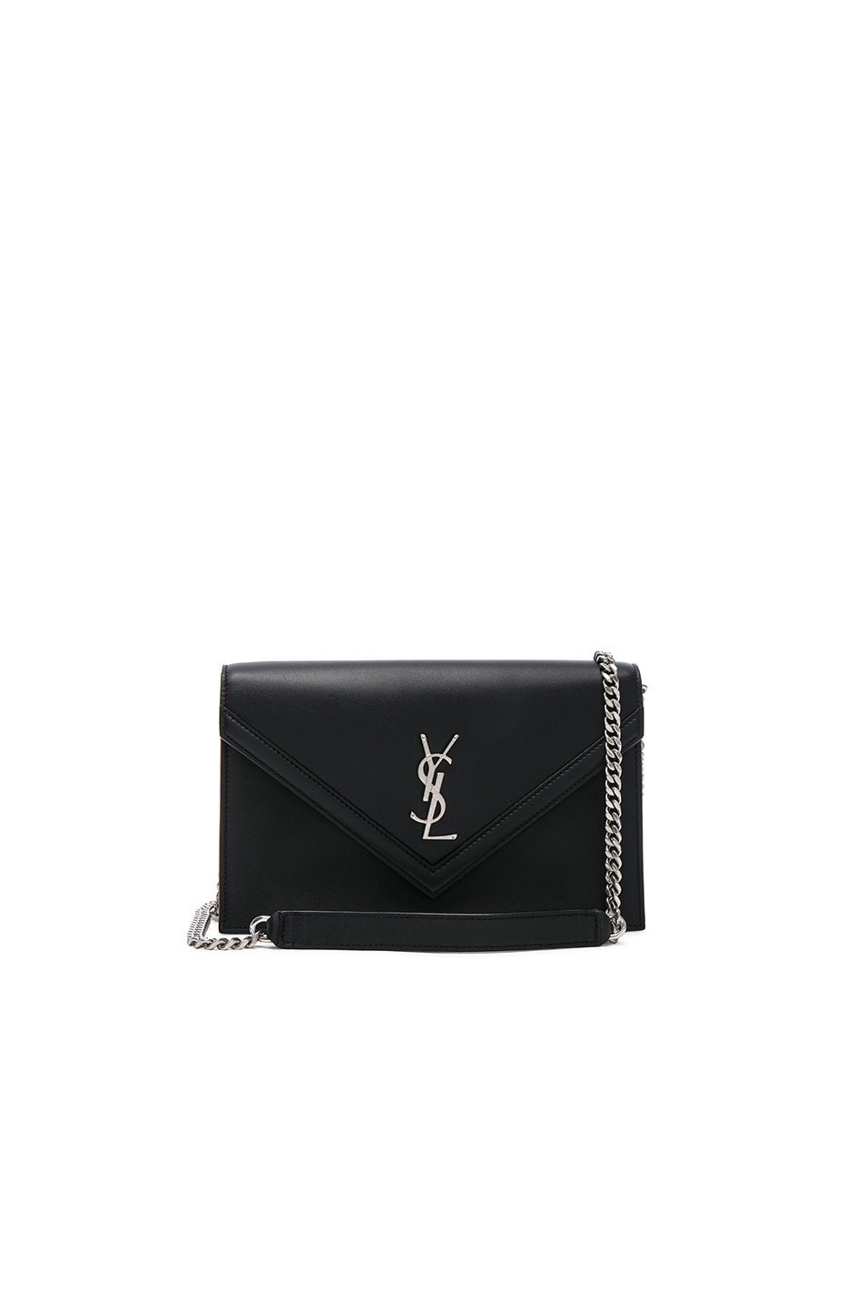 Image 1 of Saint Laurent Supple Monogramme Le Sept Envelope Bag in Black
