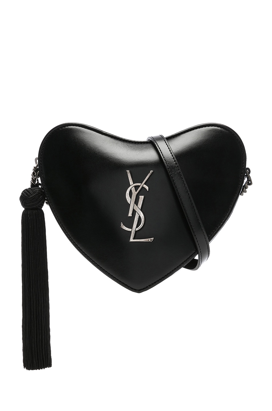 Image 1 of Saint Laurent Monogramme Heart Shoulder Bag in Black