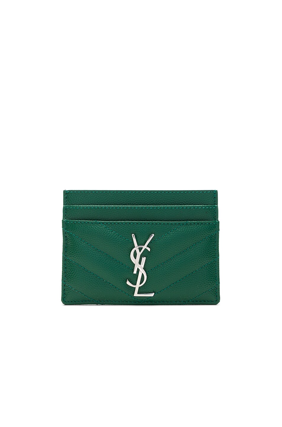 Image 1 of Saint Laurent Monogramme Card Case in Grass
