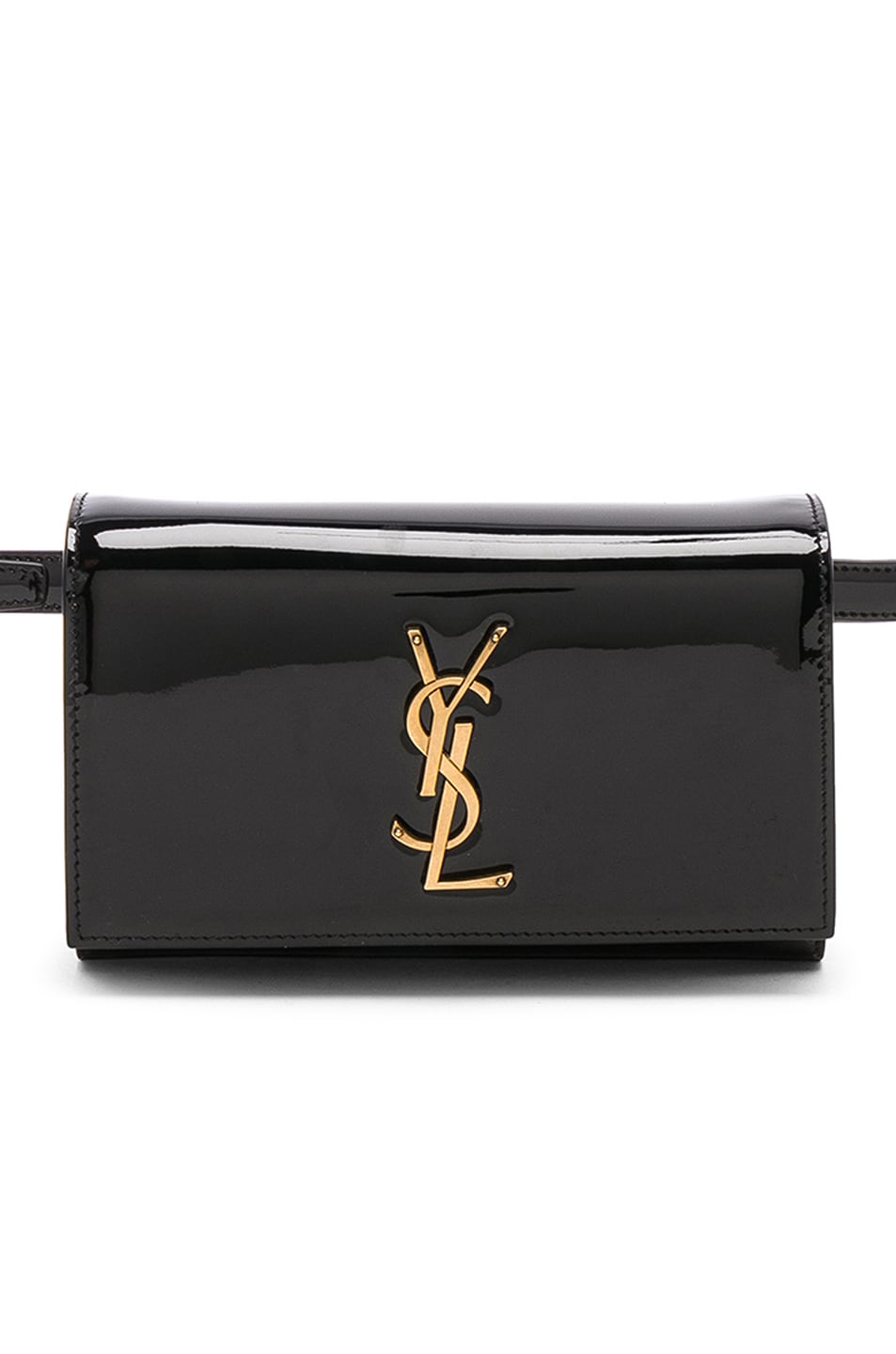 Image 1 of Saint Laurent Patent Monogramme Kate Hip Belt with Pouch in Black