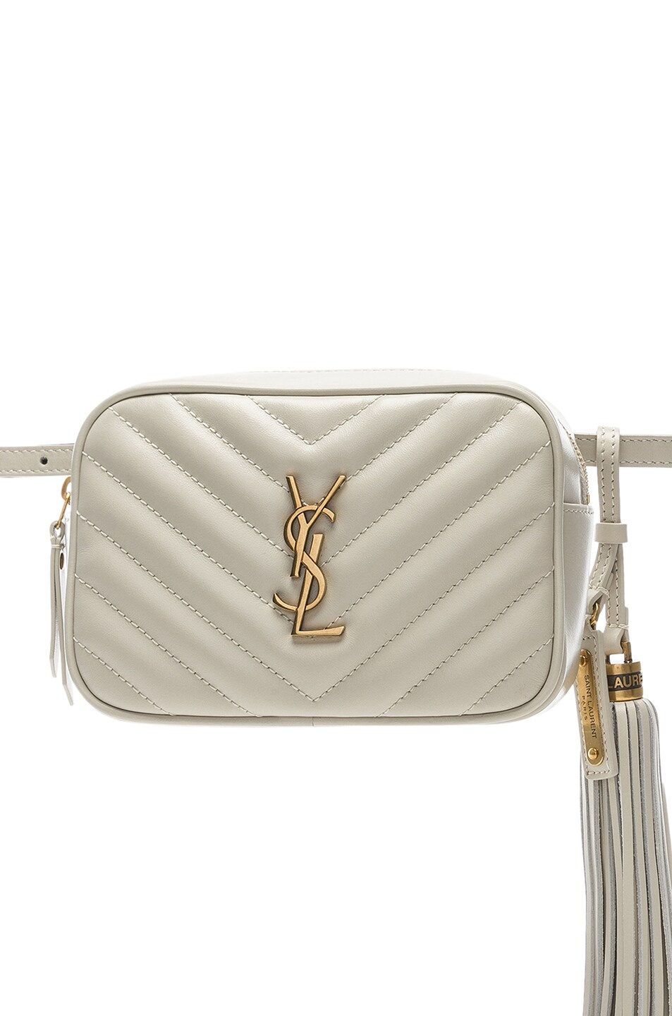 Image 1 of Saint Laurent Monogramme Lou Hip Belt with Pouch in Crema Soft