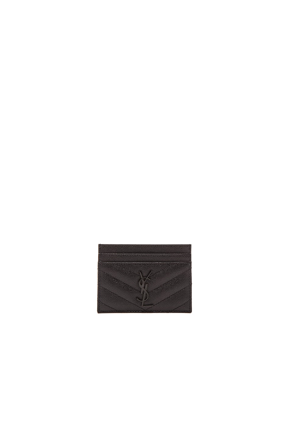 Image 1 of Saint Laurent Monogramme Credit Card Case in Black
