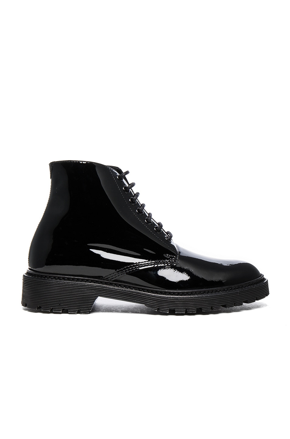 Image 1 of Saint Laurent Patent Leather Army Boots in Black