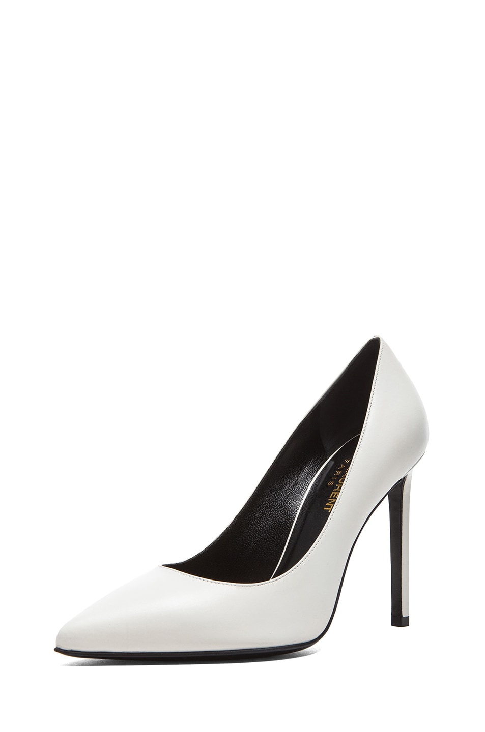 Saint Laurent Paris Calfskin Leather Pumps in White | FWRD