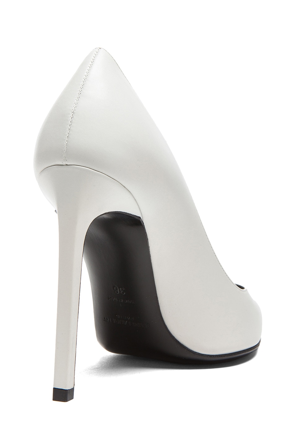 white saint laurent pumps