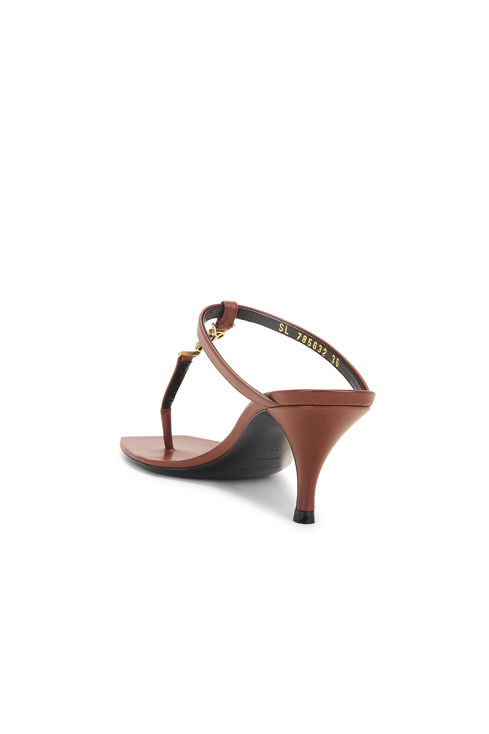Image 3 of Saint Laurent Cassandra Sandal in Cigar in Aesthetic Brown