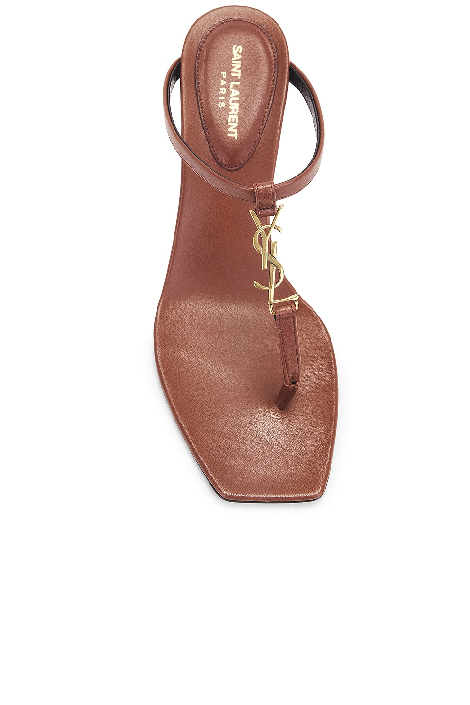 Image 4 of Saint Laurent Cassandra Sandal in Cigar in Aesthetic Brown