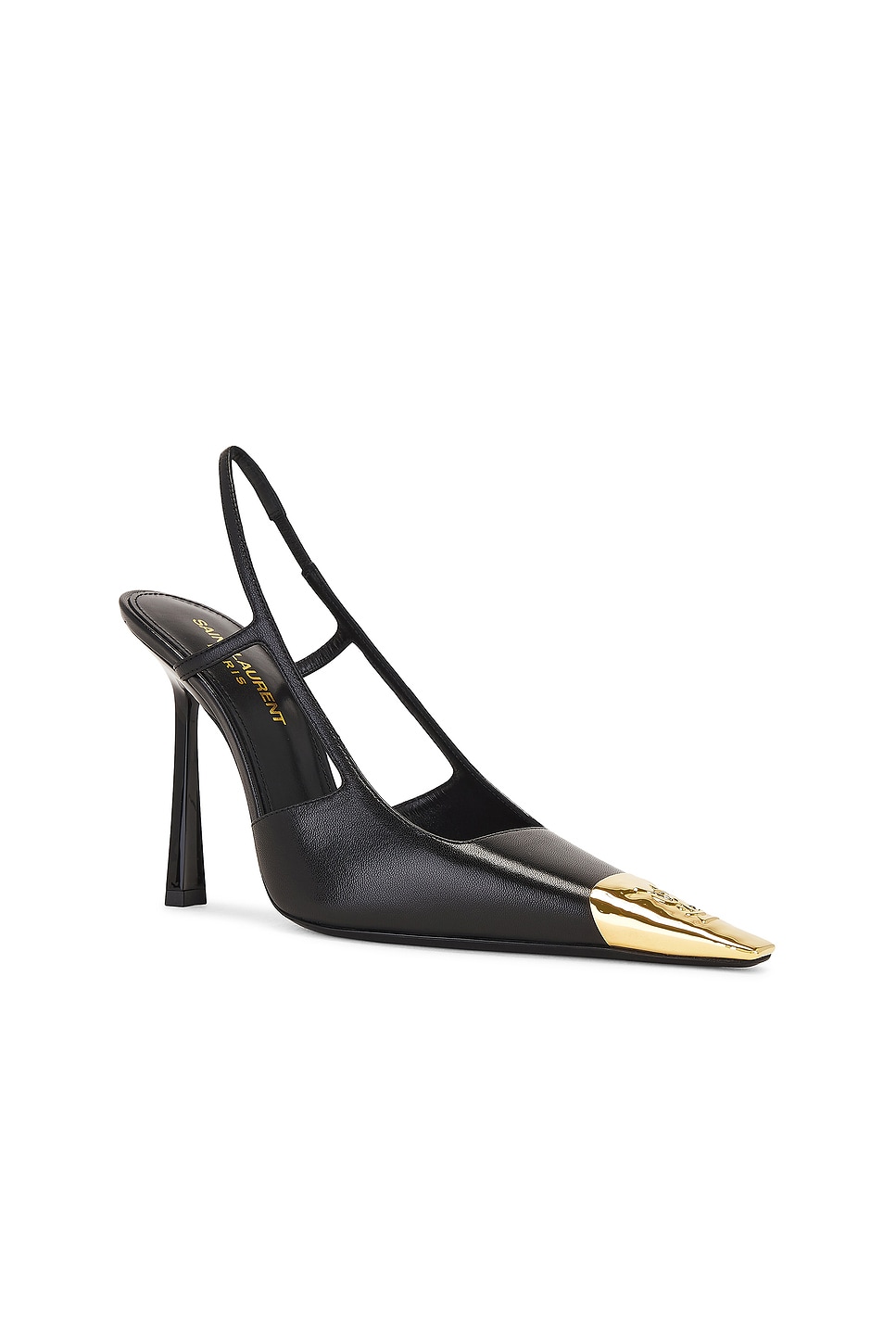 Shop Saint Laurent Jeanne Slingback Pump In Nero