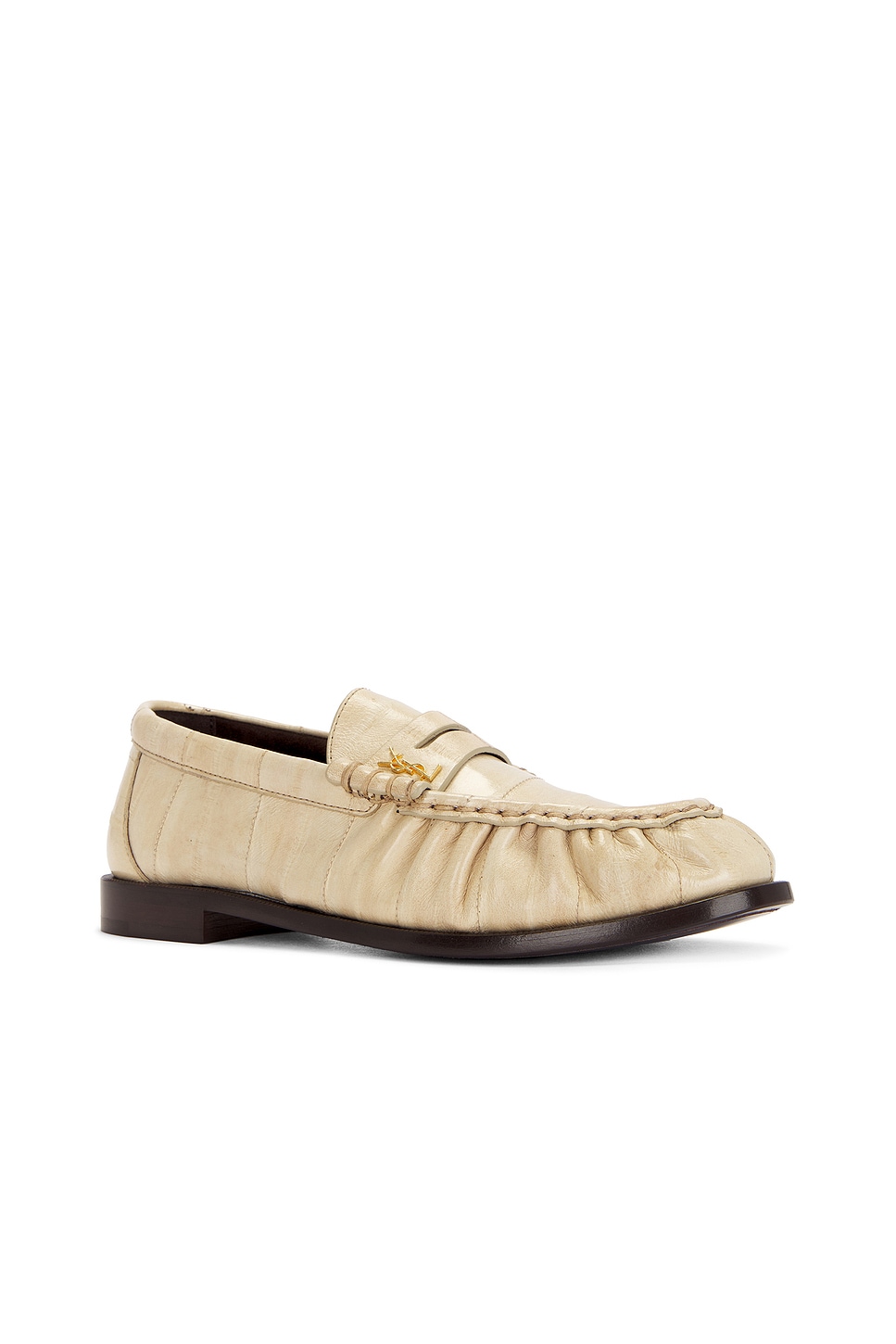 Shop Saint Laurent Le Loafer In Brave Ivory