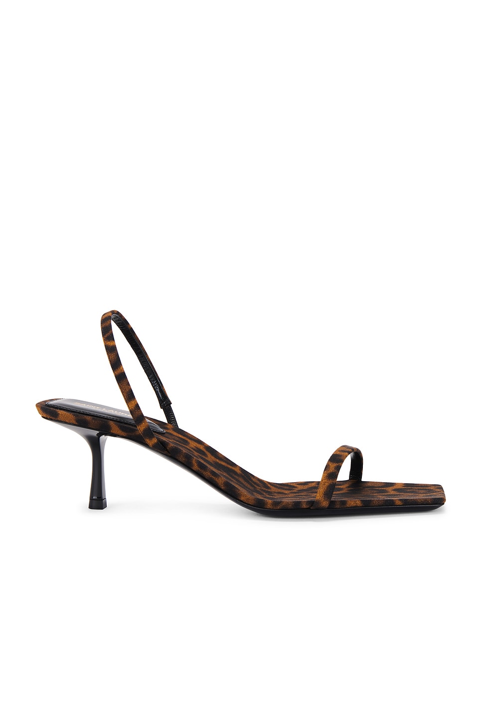 Shop Saint Laurent Jaspe Sandal In Manto Naturale & Nero