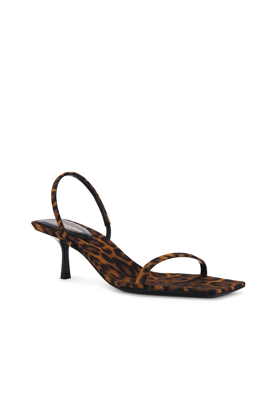 Shop Saint Laurent Jaspe Sandal In Manto Naturale & Nero