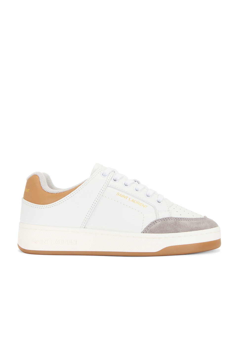 Image 1 of Saint Laurent SL61 Sneaker in Blanc, Foggy, & Gold