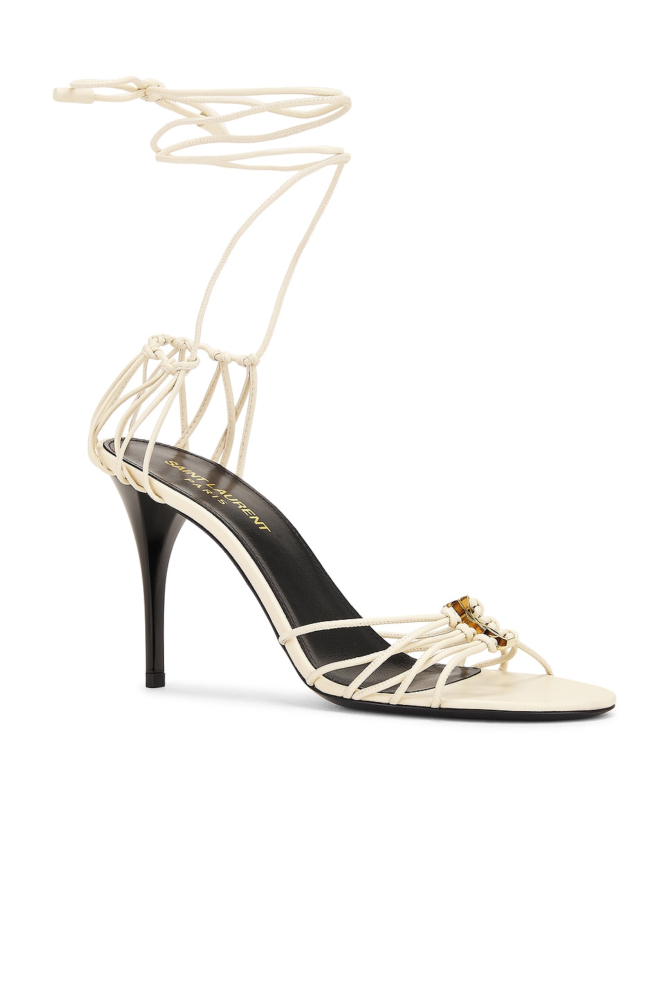 Shop Saint Laurent Babylone Sandal In Real Beige