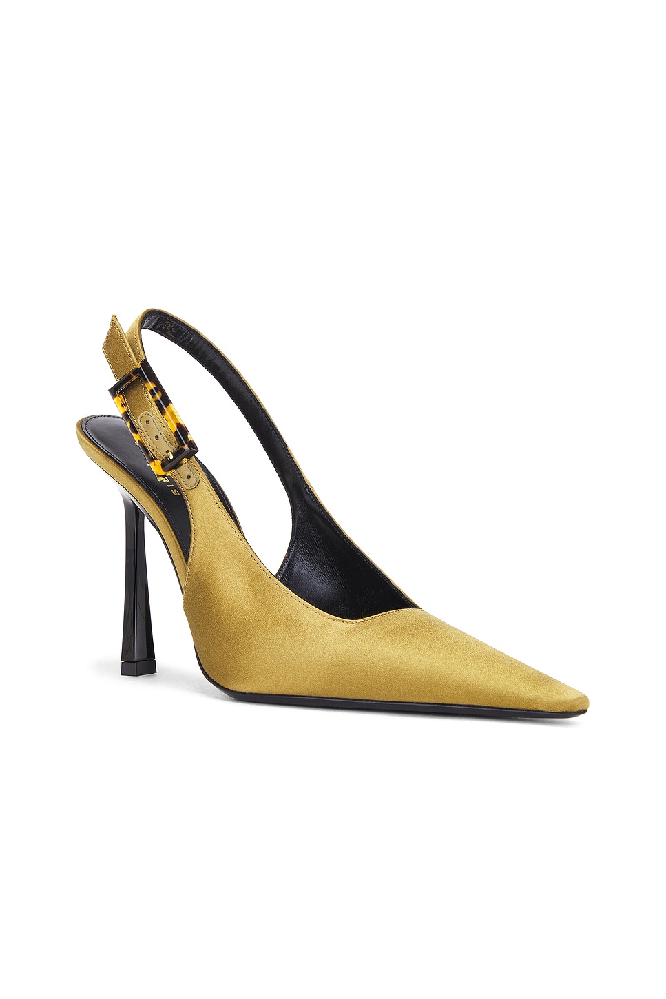 Shop Saint Laurent Climax Slingback Pump In Cuba Gold