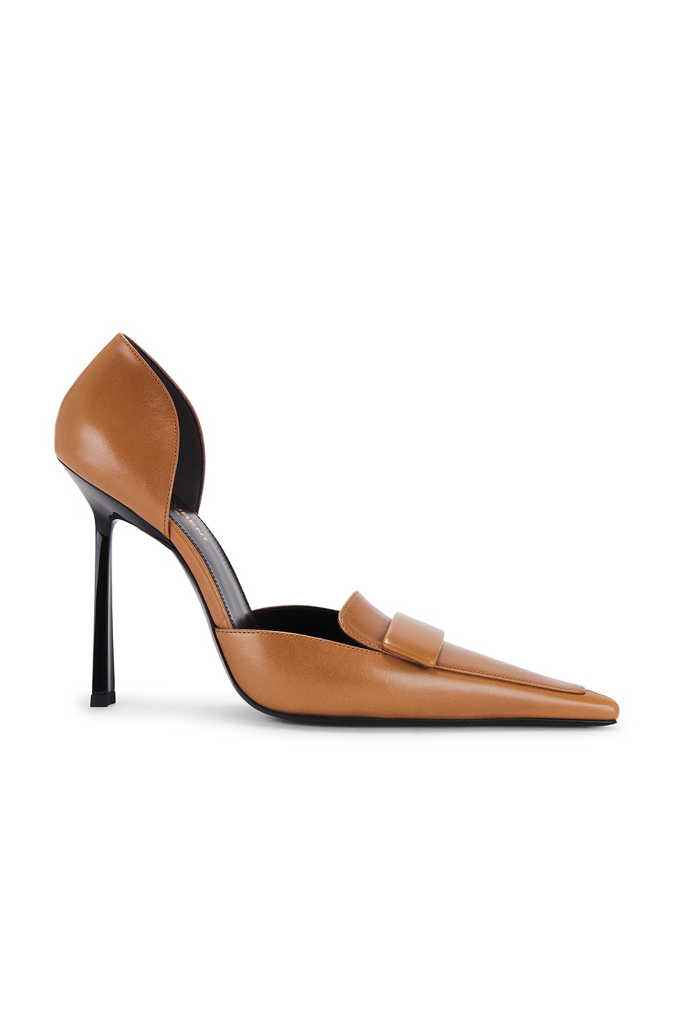 Shop Saint Laurent Stone Pump In Dark Macadamia