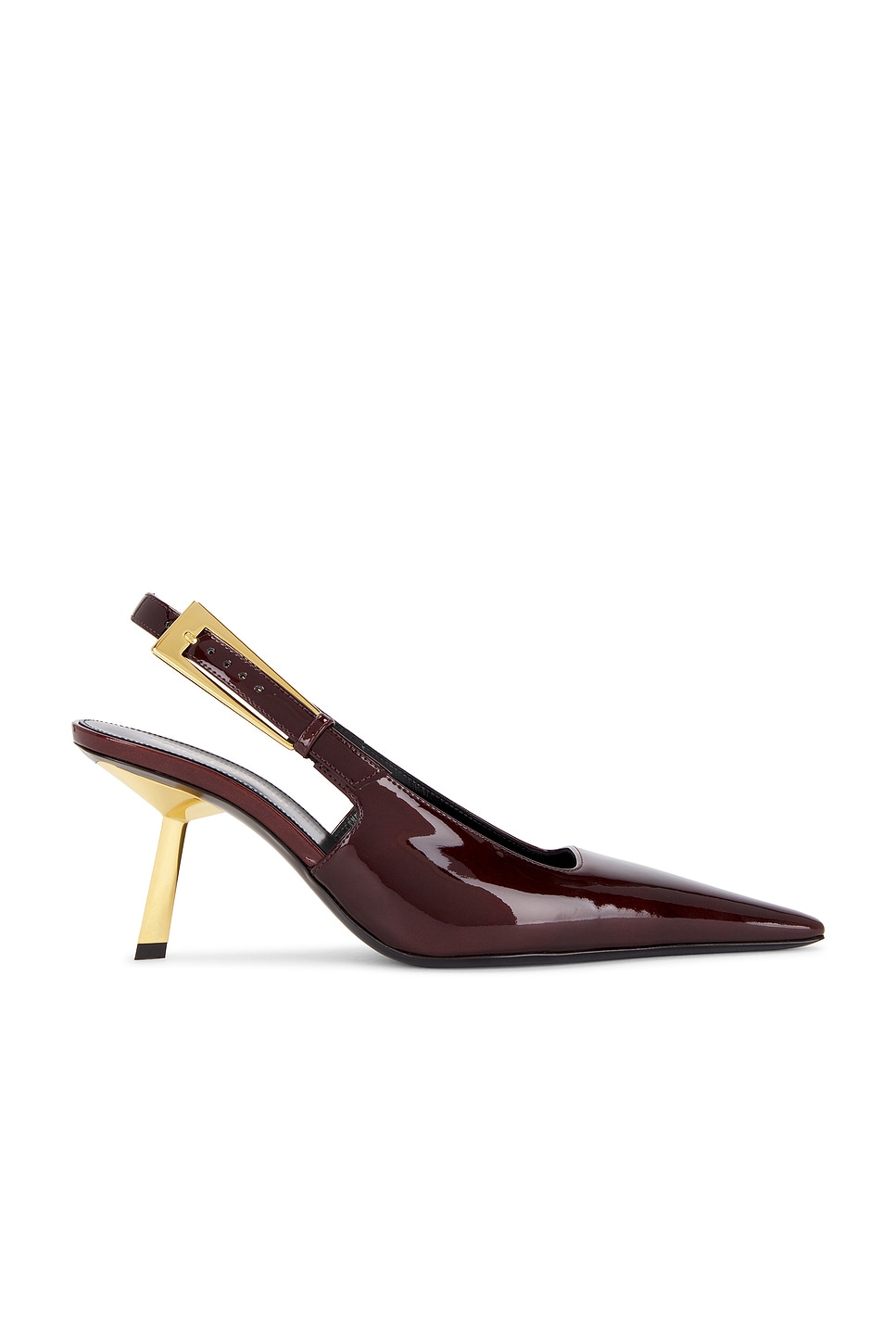 Image 1 of Saint Laurent Stone Slingback Pump in Marron Glace