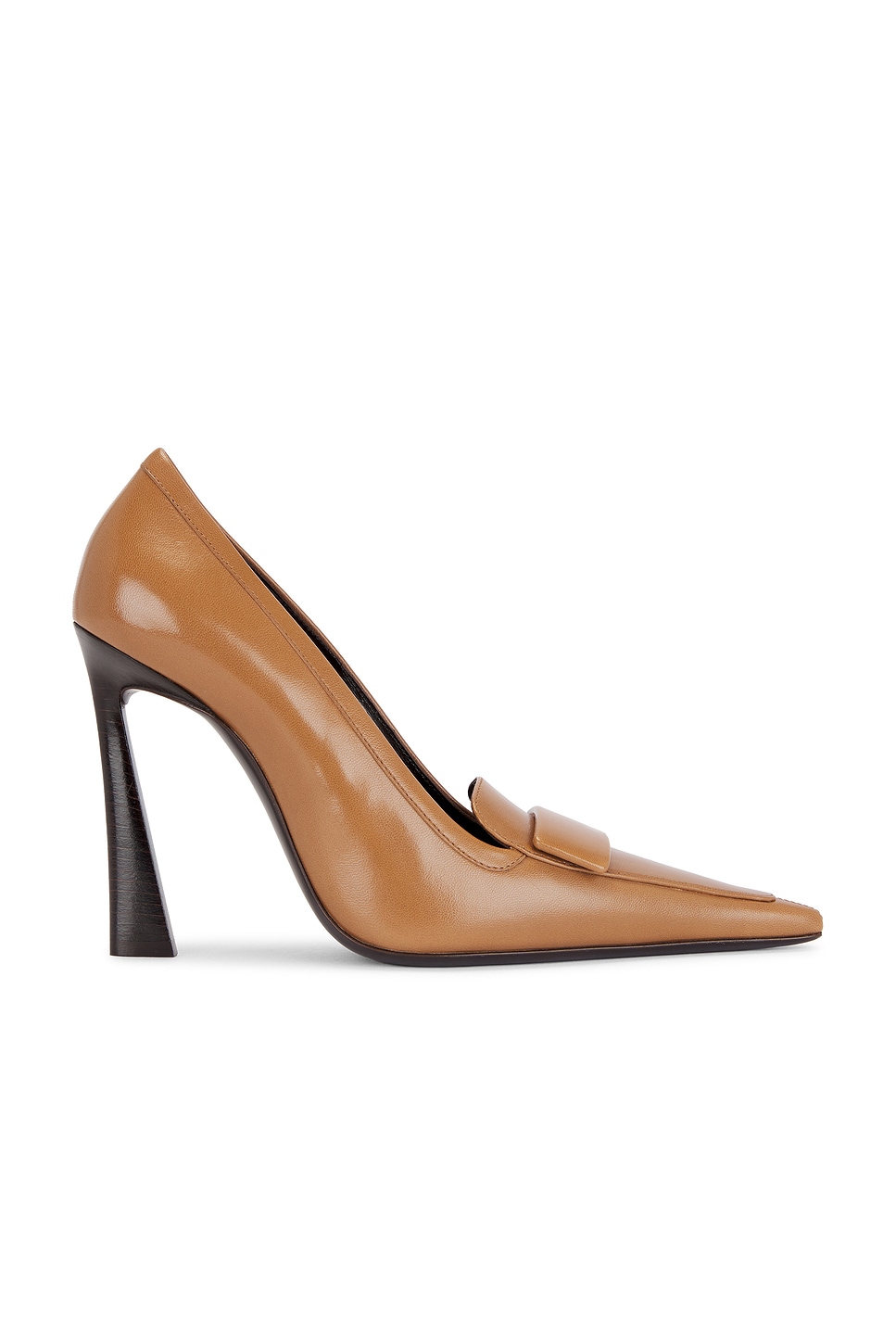 Saint Laurent Stone Pump In Dark Macadamia