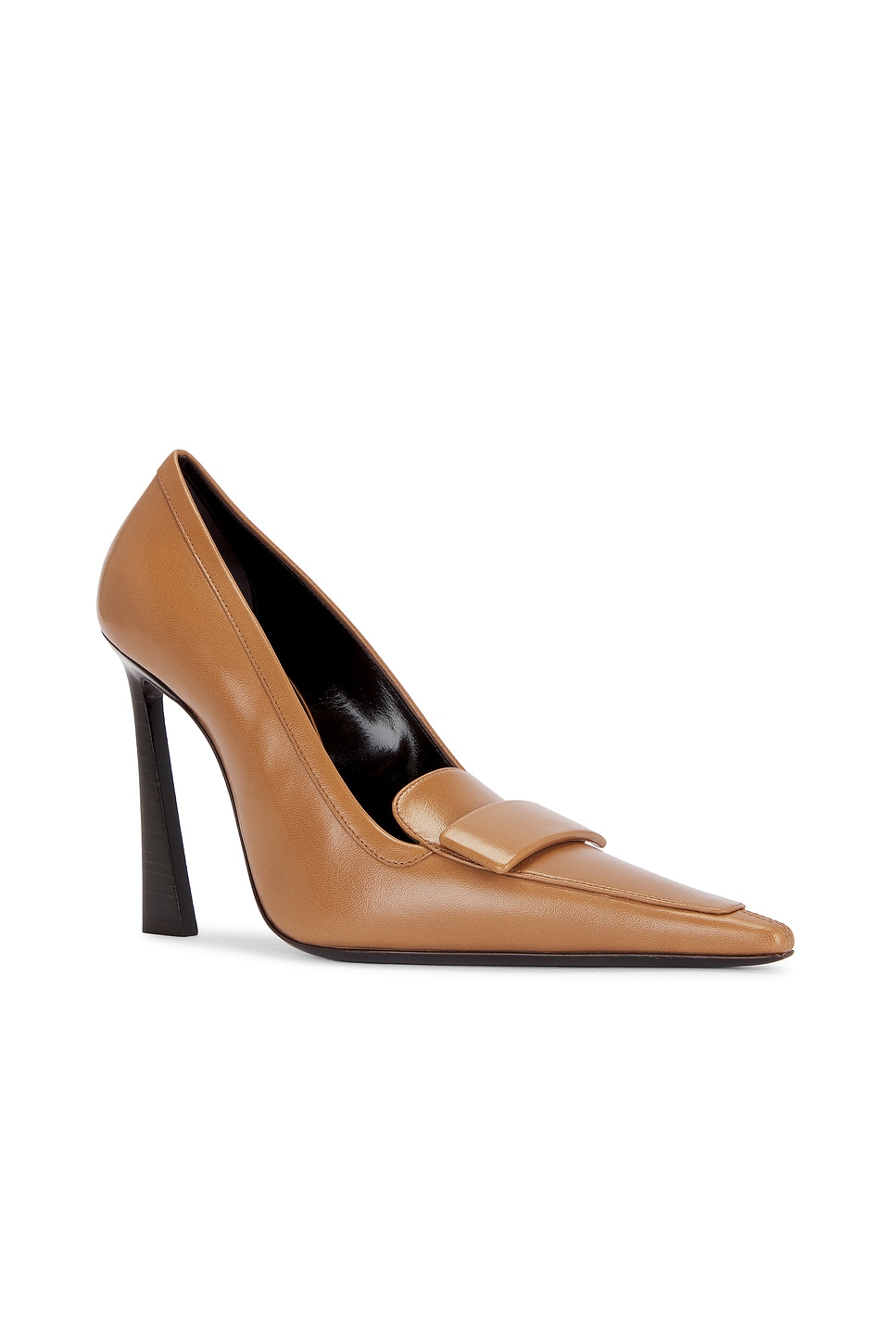 Saint Laurent Stone Pump In Dark Macadamia