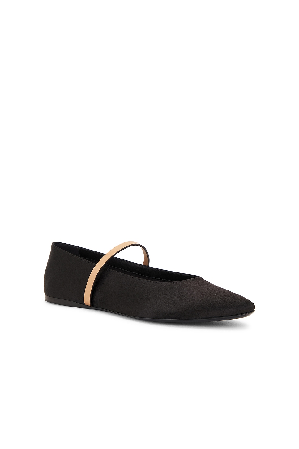 Shop Saint Laurent Gio Ballerina Flat In Nero & Brown Gold