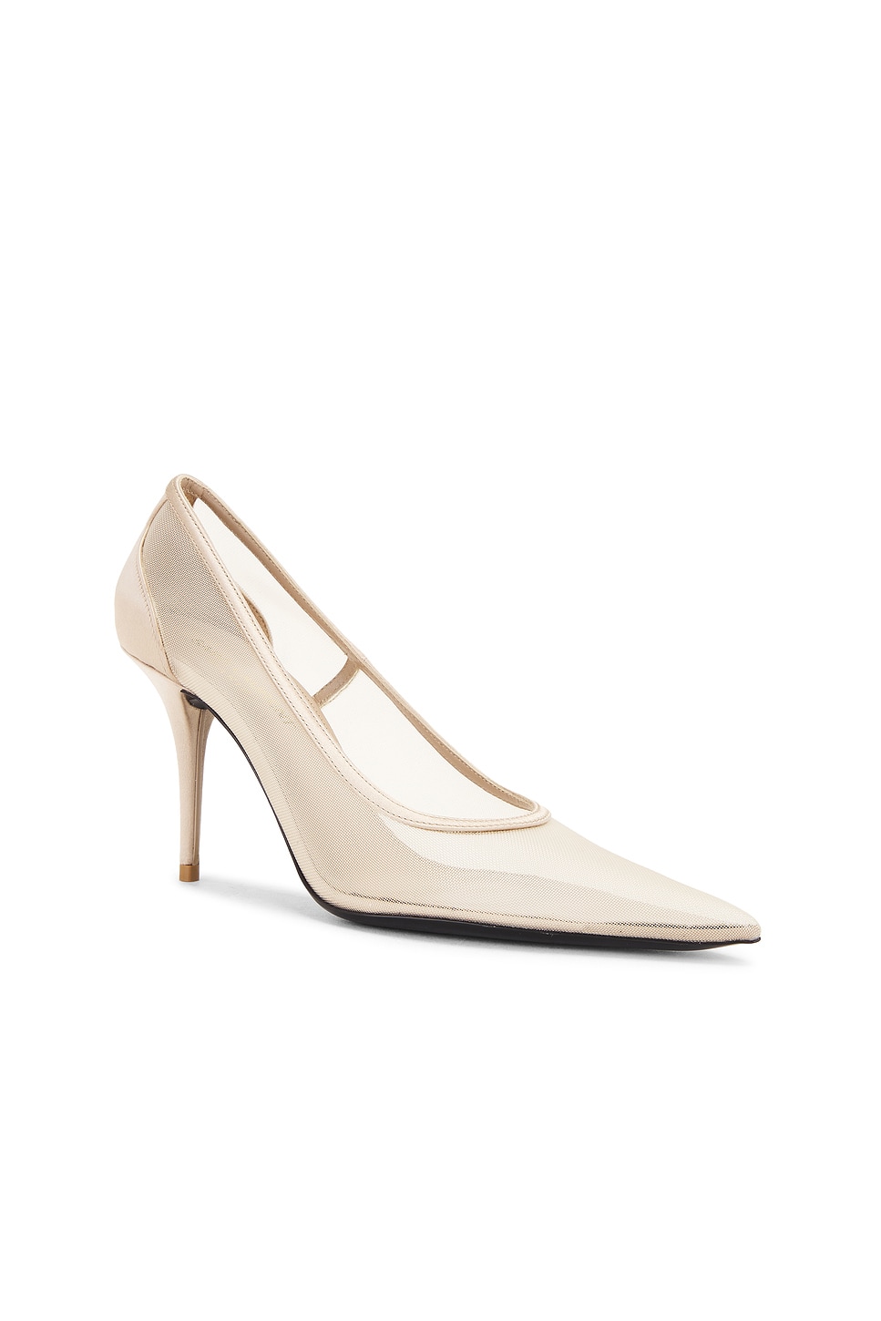 Shop Saint Laurent Newton Pump In Nude & Light Nude