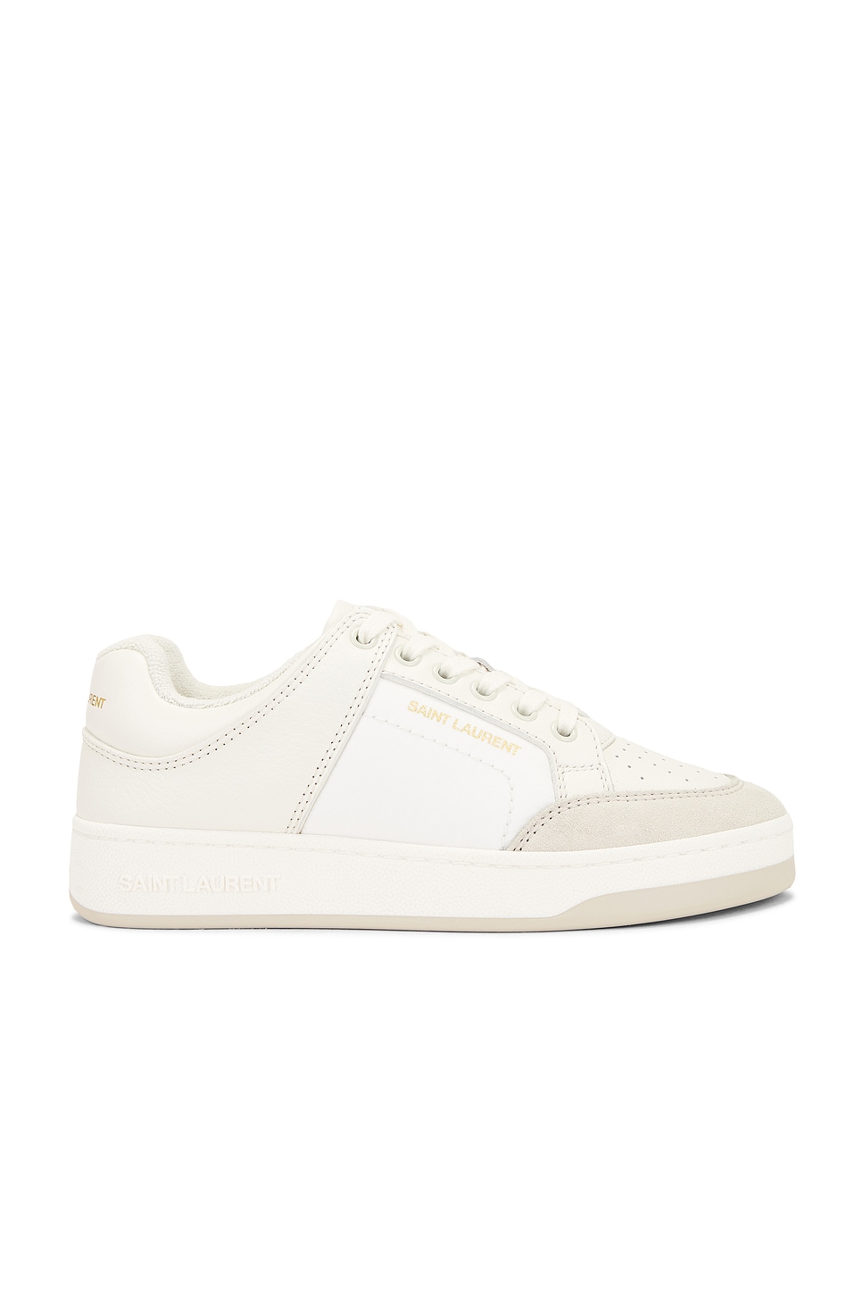 Saint Laurent Sl61 Sneaker In Black Optic White & Coffee White