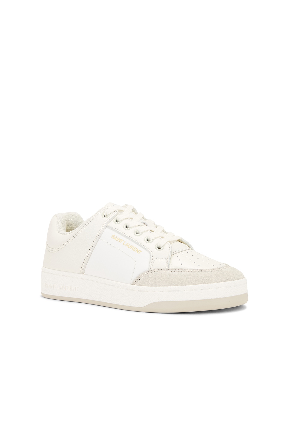 Shop Saint Laurent Sl61 Sneaker In Black Optic White & Coffee White