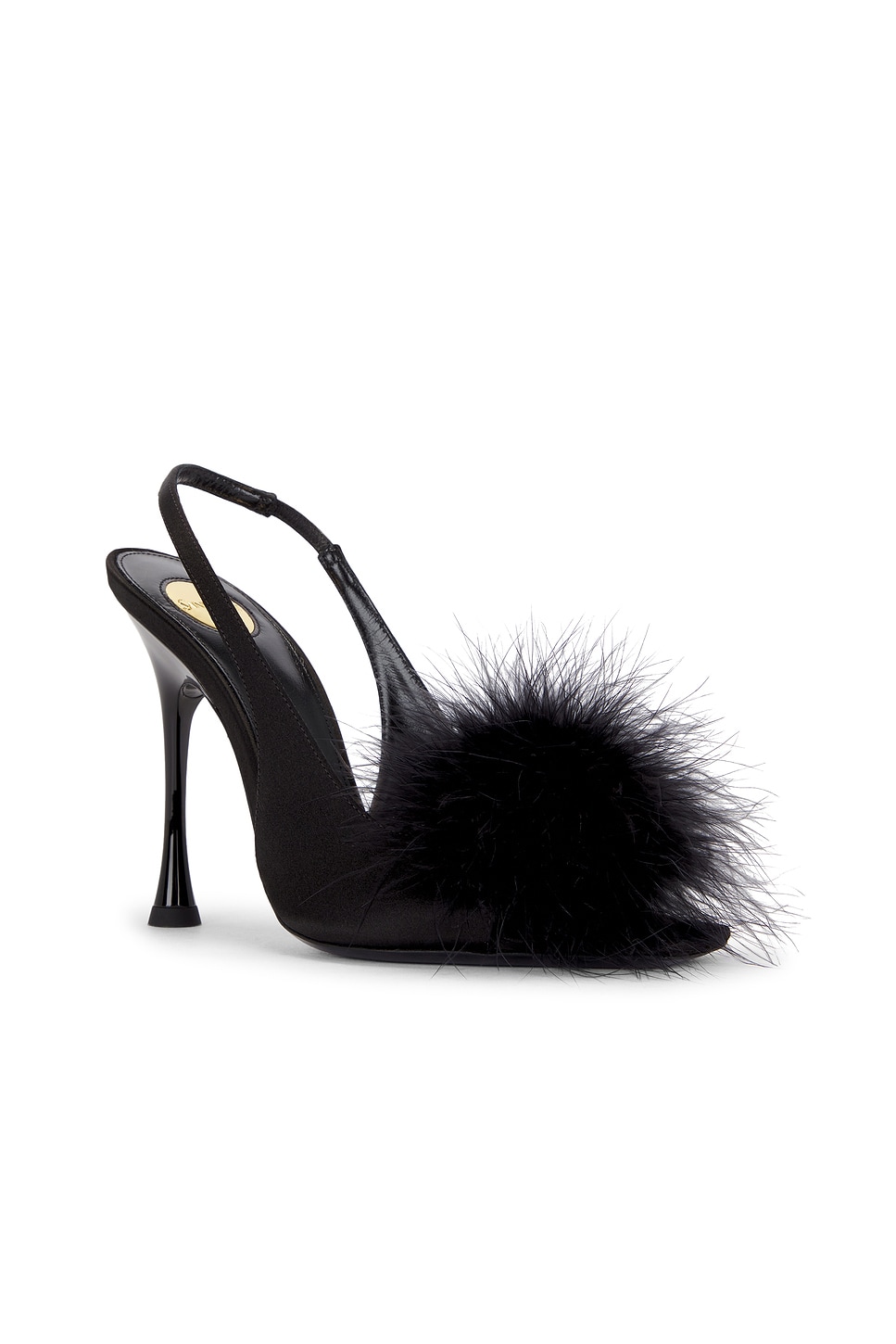 Saint Laurent Lydia Slingback Sandal In Nero