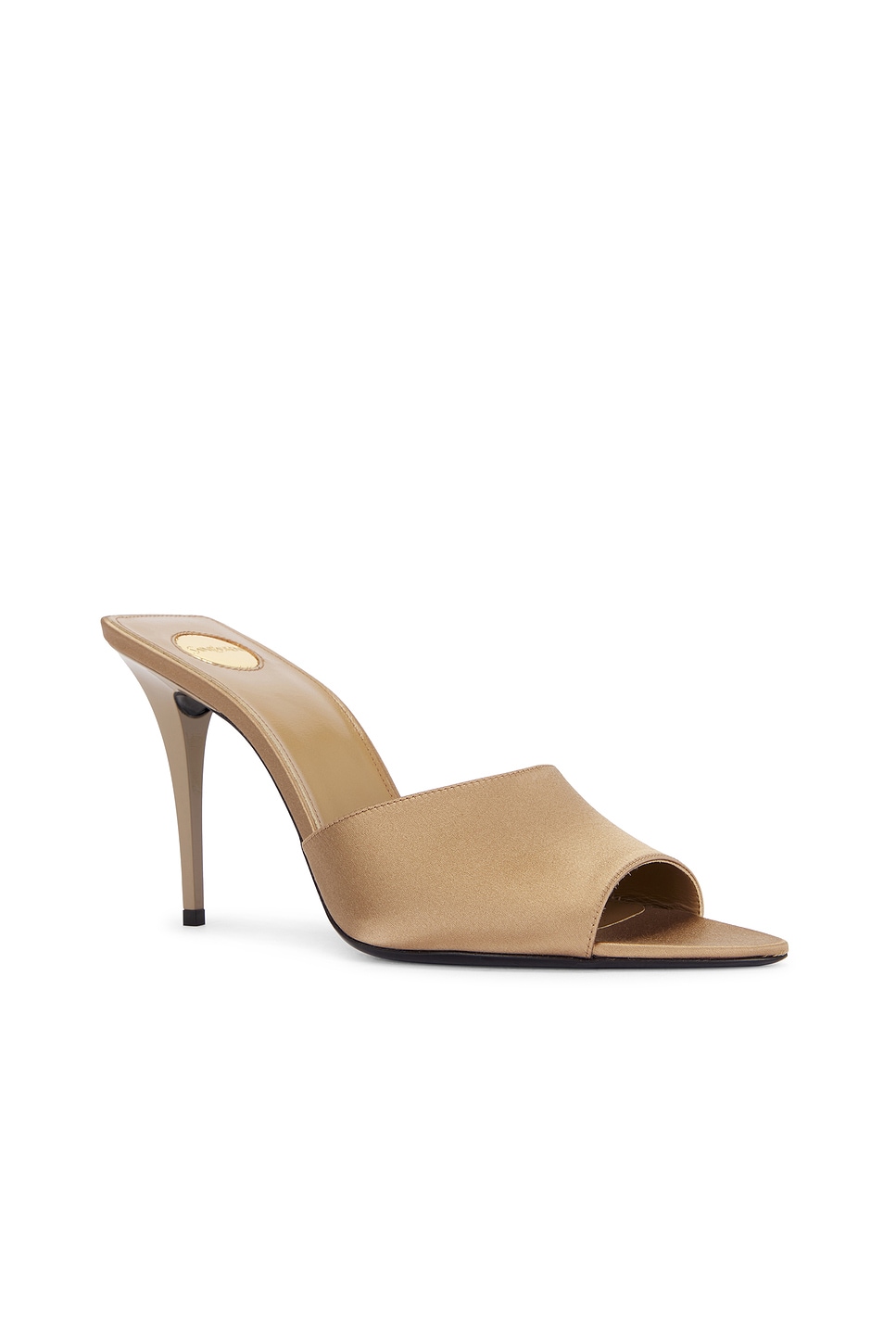 Saint Laurent Giqua Mule Sandal In Brave Beige