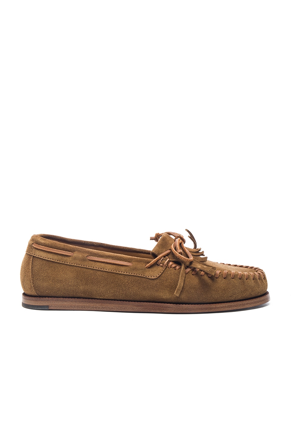Image 1 of Saint Laurent Suede Indian Moccasins in Tan