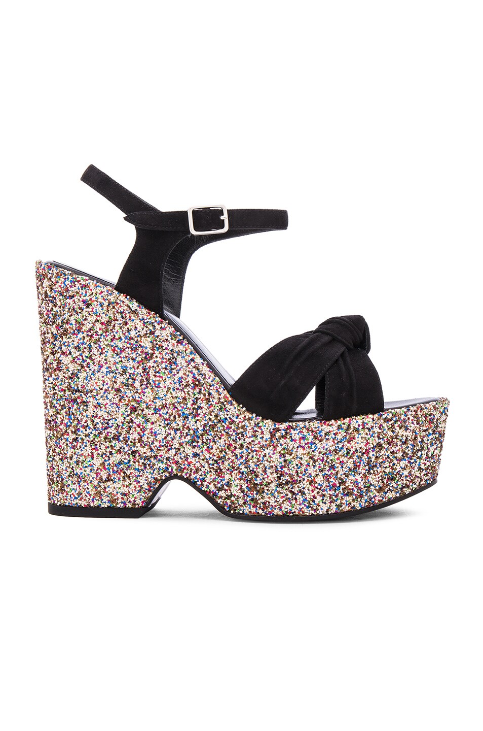 Image 1 of Saint Laurent Glitter Candy Sandals in Black & Multi