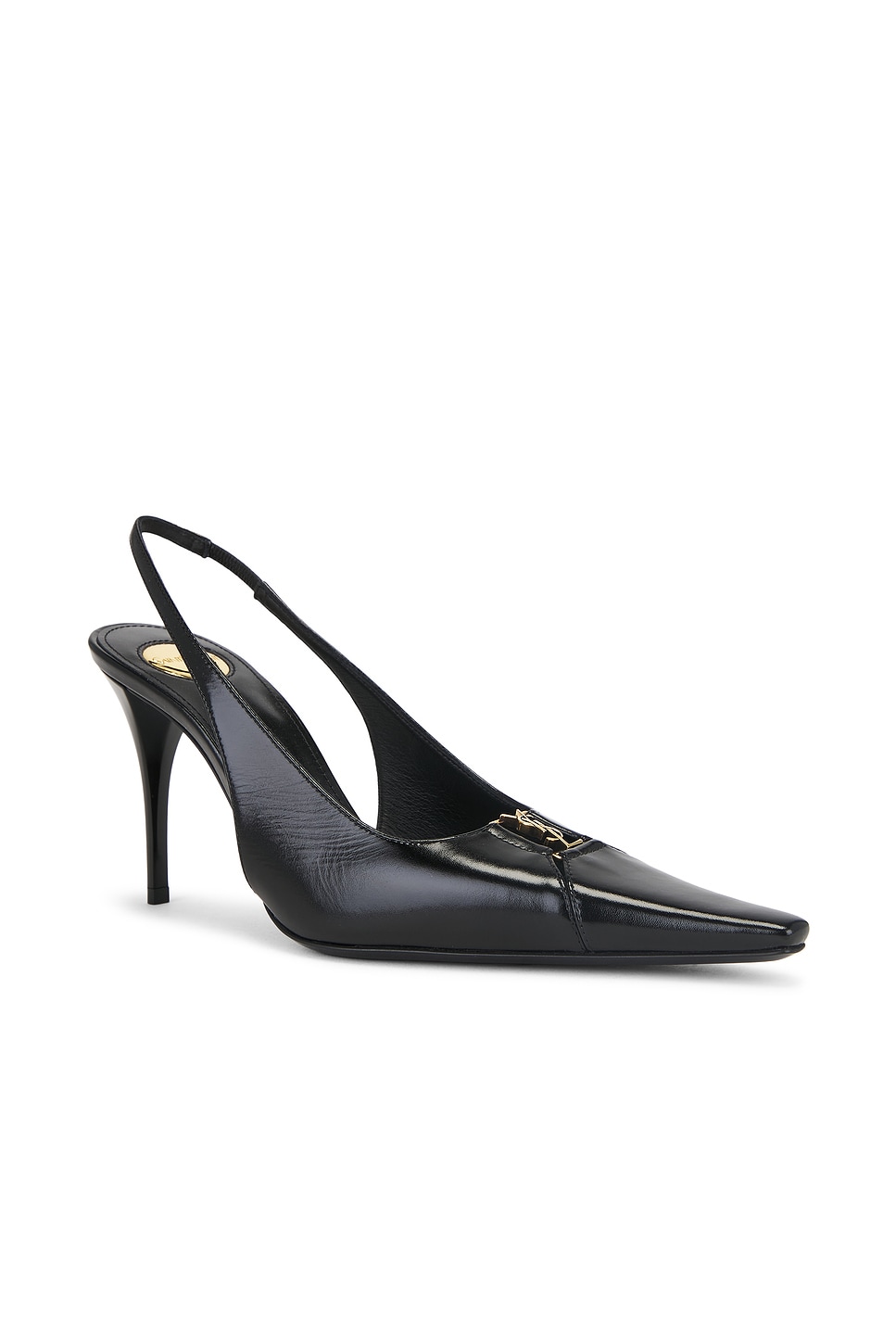 Saint Laurent Babylone Breteuil Slingback Pumps In Smooth Leather In Black