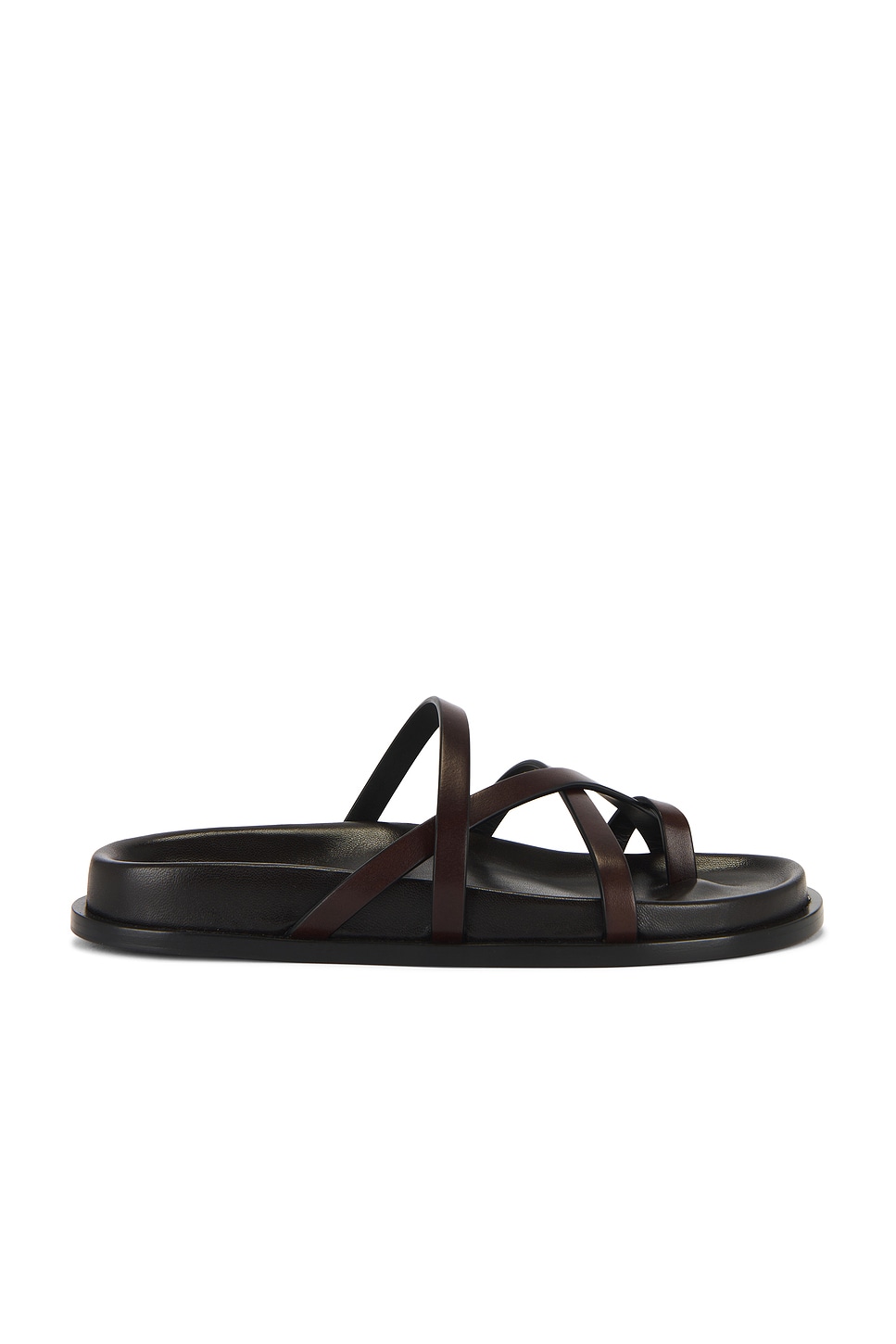 Image 1 of Saint Laurent Mathis Flat Sandal in Ultra Dark Brown