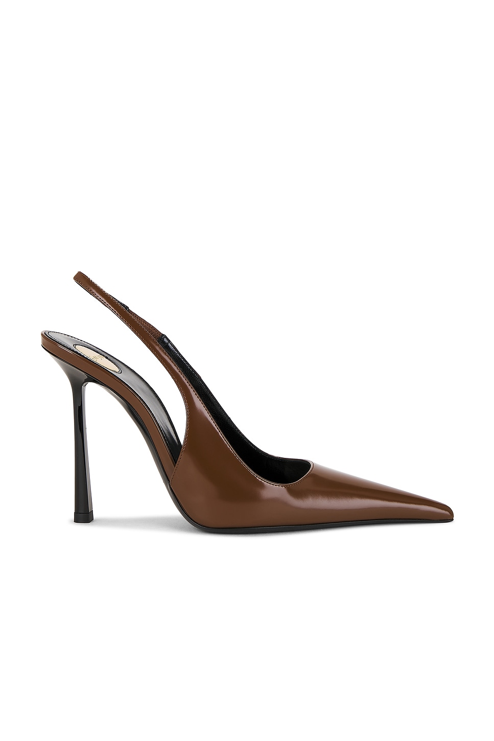 Saint Laurent Vendome Leather Slingback Pumps In Brown