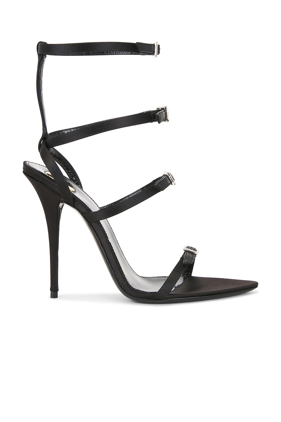 Saint Laurent Gippy Heeled Sandal In Black