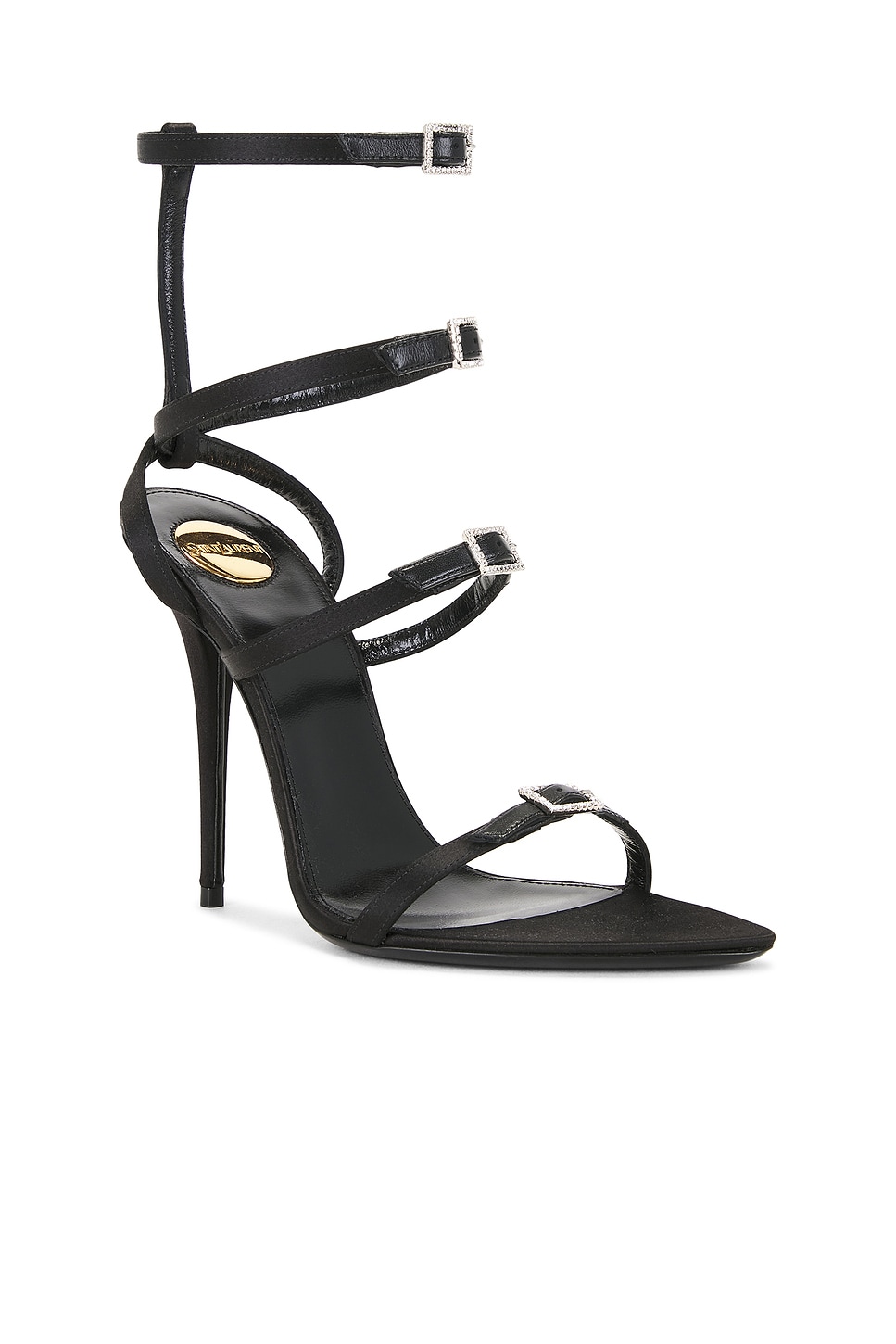 Saint Laurent Gippy Heeled Sandal In Black