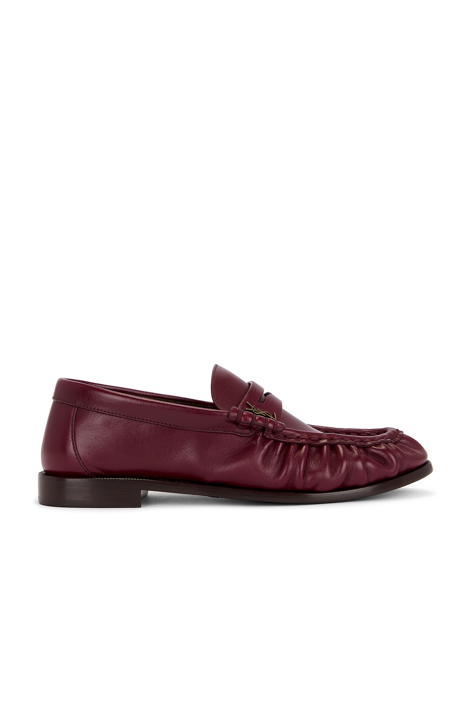 Image 1 of Saint Laurent Leather Loafer in Dark Ruby