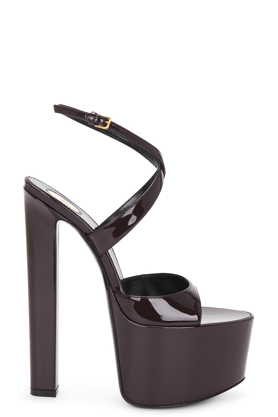 Image 1 of Saint Laurent Exi Platform Sandal in Marron Glace