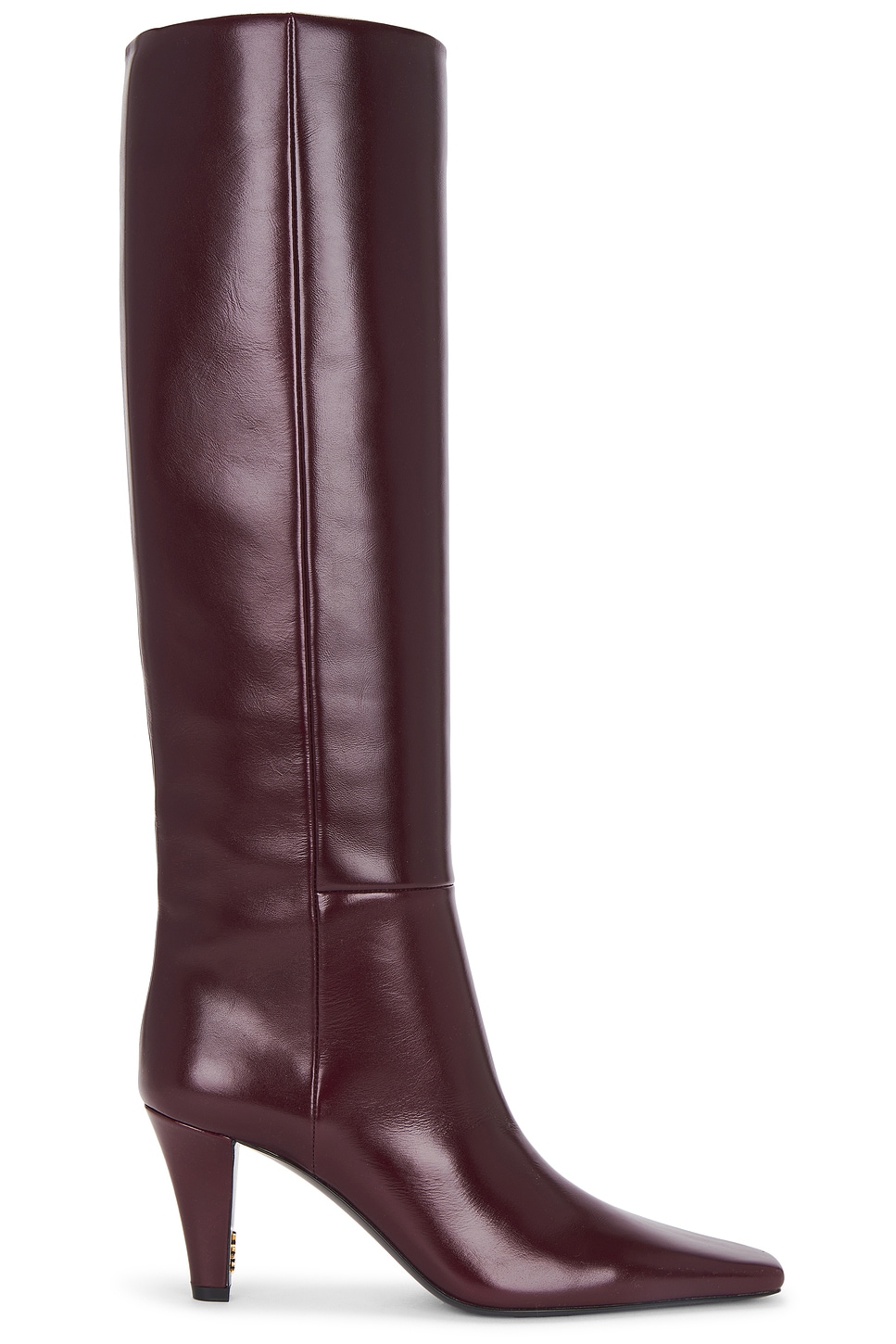 Saint Laurent Jill Knee High Boot In Burgundy