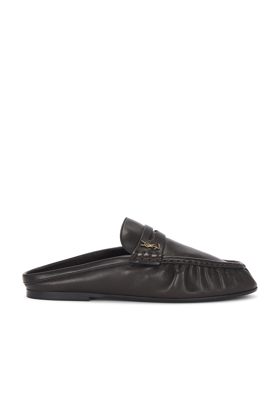 Saint Laurent Le Loafer Mule In Brown