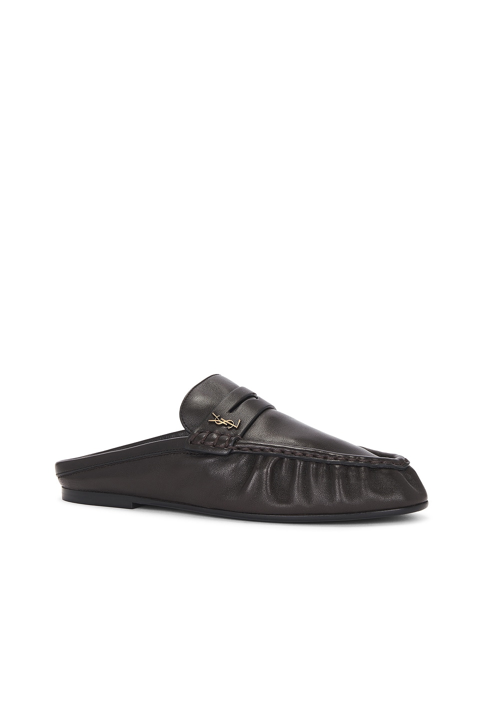Saint Laurent Le Loafer Mule In Brown