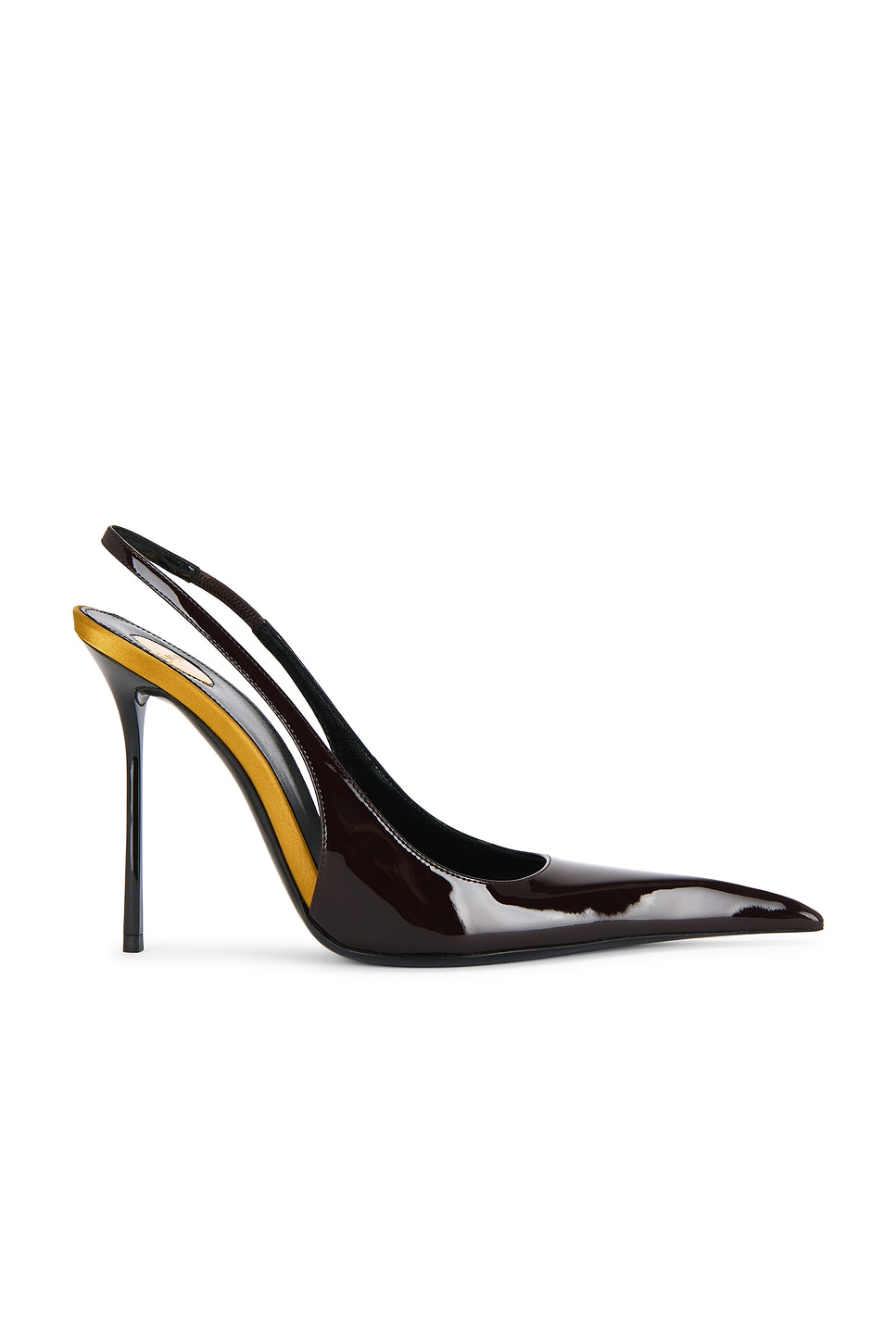 Image 1 of Saint Laurent Amalia Slingback Pump in Marron Glace
