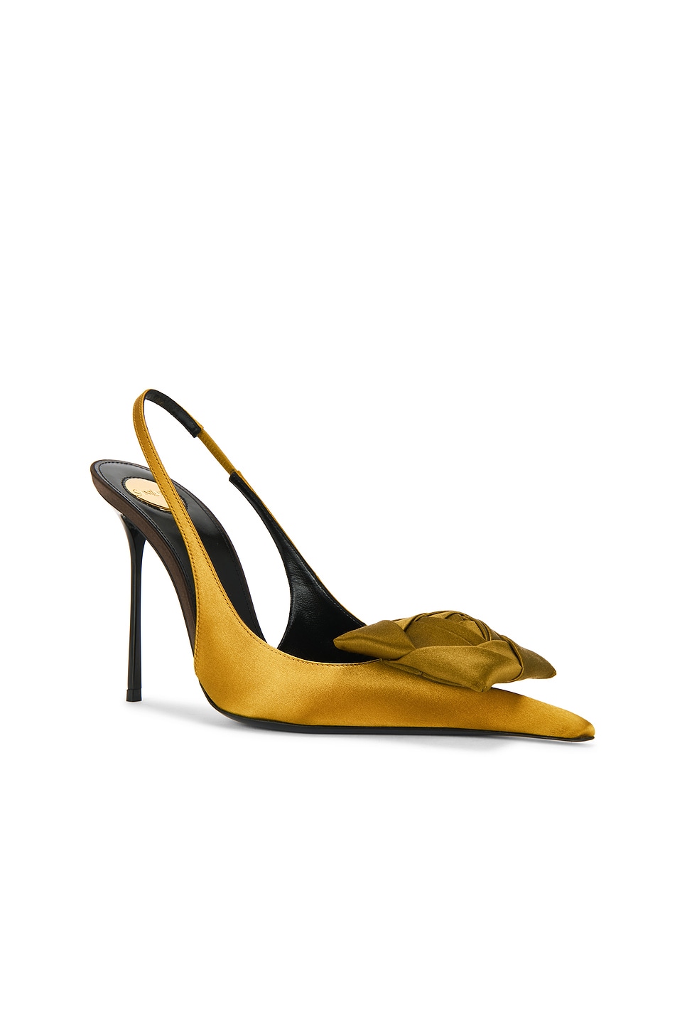 Saint Laurent Amalia Slingback Pump In Gold