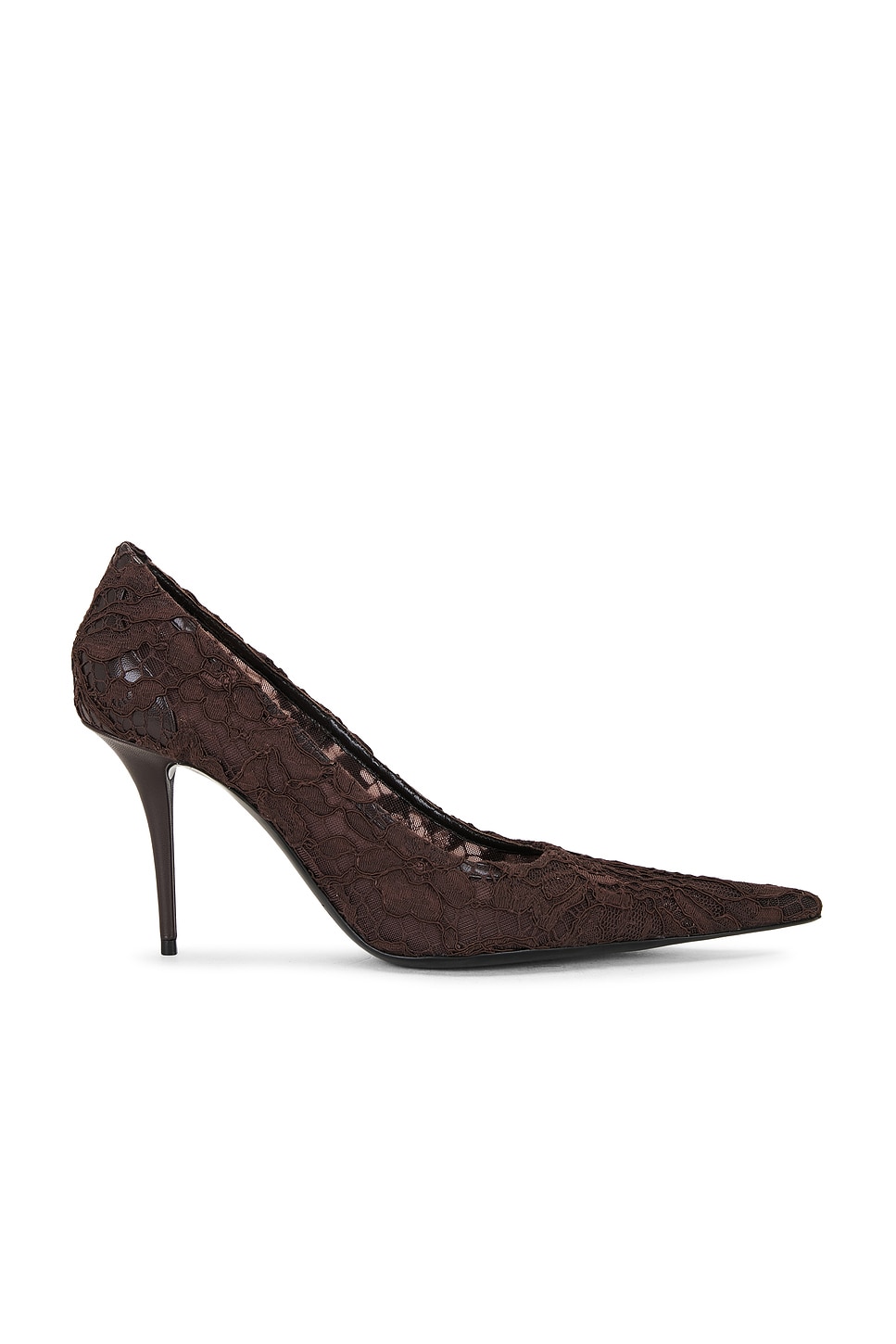 Image 1 of Saint Laurent Thierry Pump in Lace Brown & Deep Brown